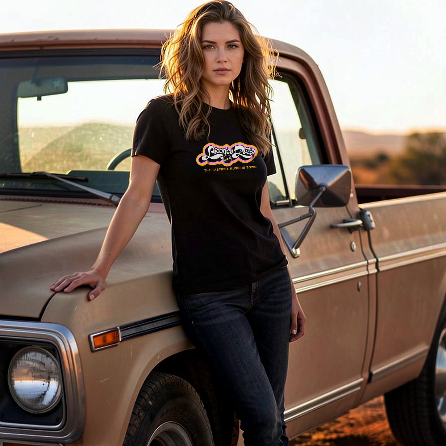 Licorice Pizza record store, short sleeve crew t-shirt