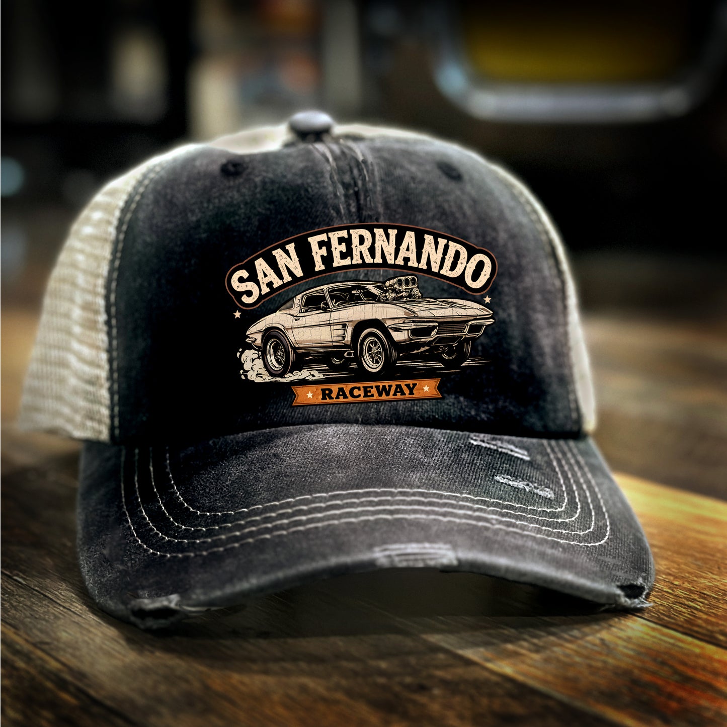 Gasser trucker hat San Fernando Drag strip ‘63 Vette