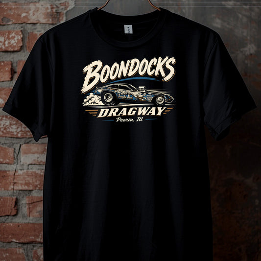 Boondocks Dragway. Pioria, Il.  T-Shirt. Vintage style