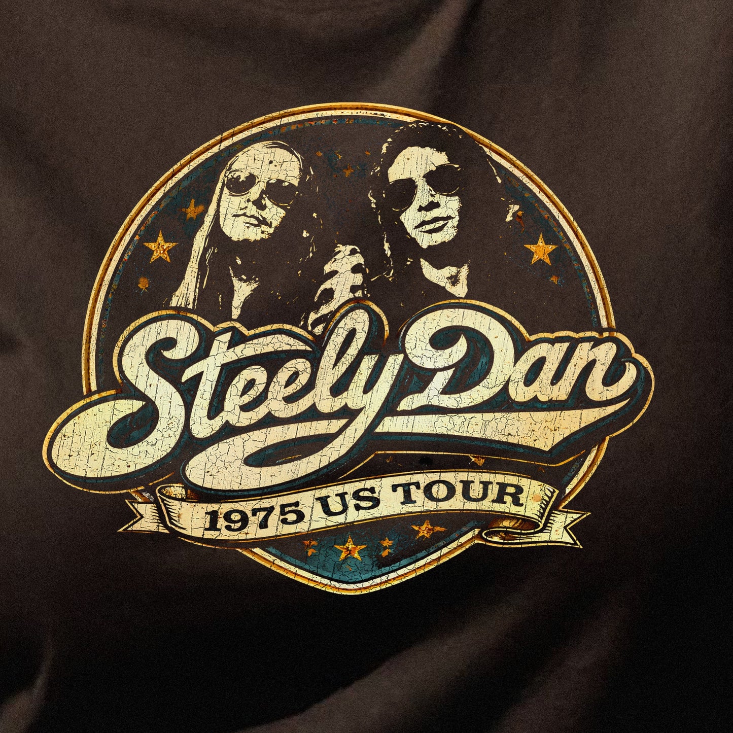 Steely Dan, short sleeve crew t-shirt, W&D 1975 bootleg style
