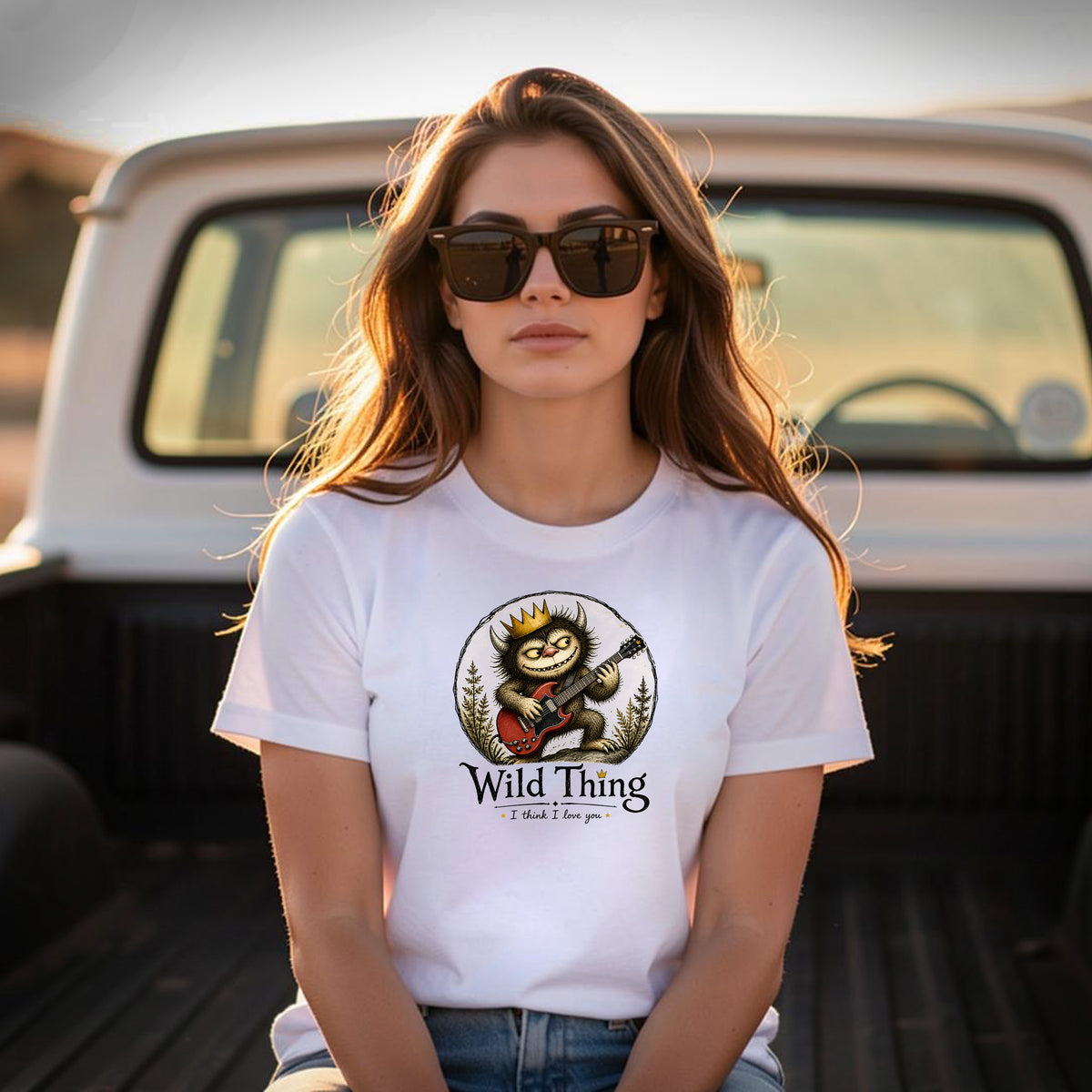 Wild Things SG guitar T-shirt white _ unisex