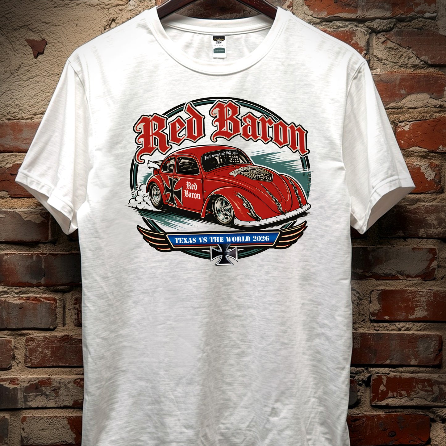 Red Baron crew neck t-shirt Texas vs the World 2026