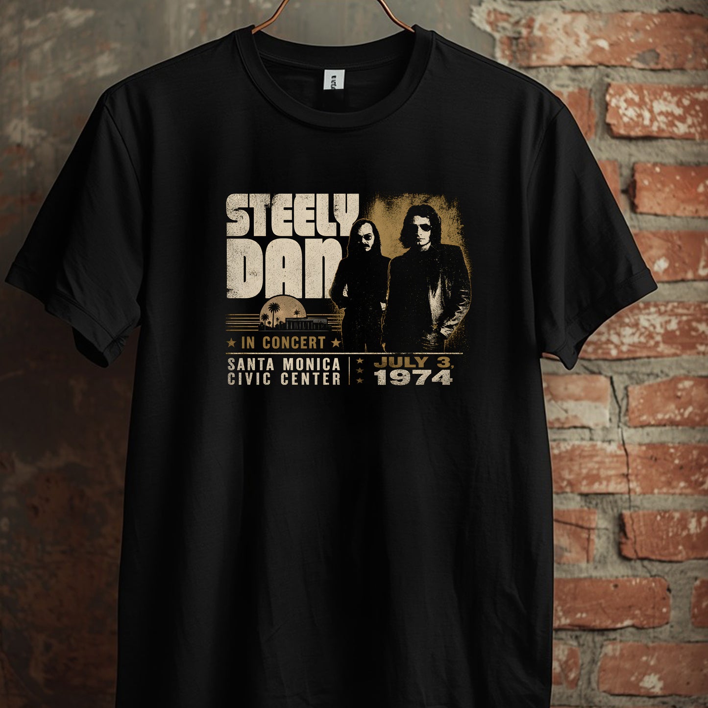 Steely Dan, short sleeve crew t-shirt, Santa Monica Civic 1974