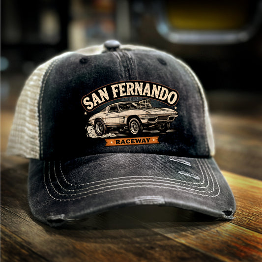 Gasser trucker hat San Fernando Drag strip ‘63 Vette