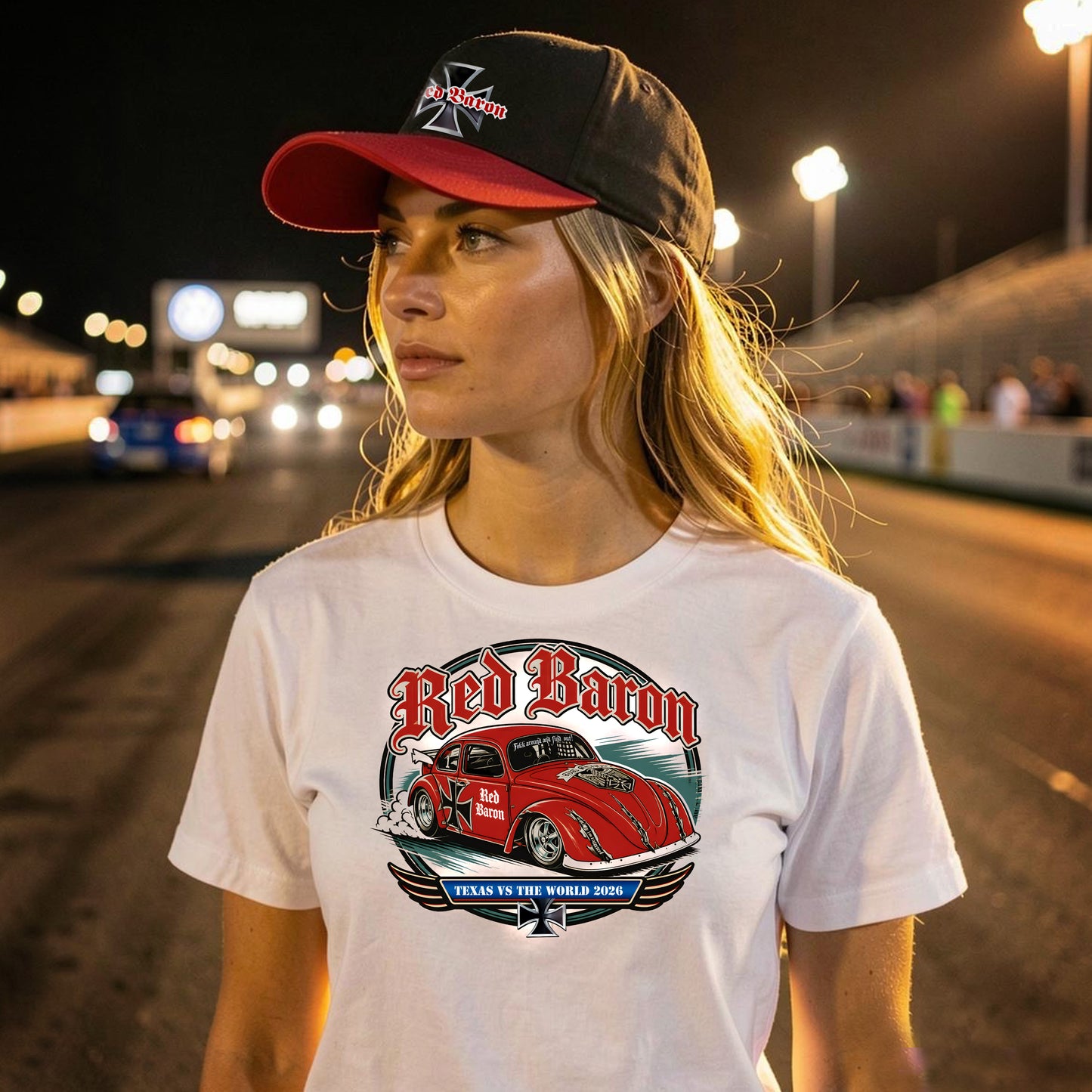 Red Baron crew neck t-shirt Texas vs the World 2026
