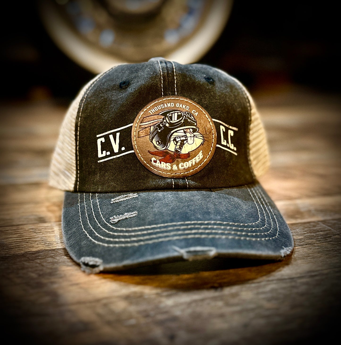 CVCC rabbit sewn patch mesh hat