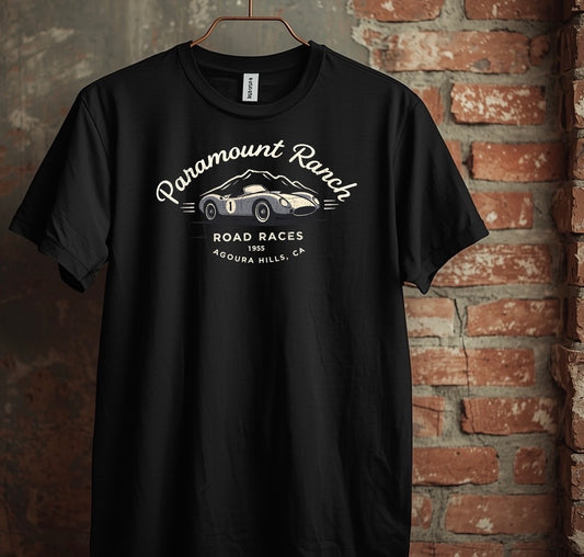 Paramount Ranch Raceway 1955 short sleeve crew neck t-shirt